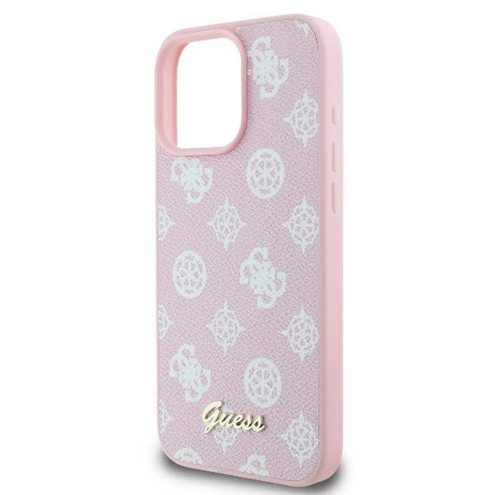 Guess GUHMP16LPGPYSP Apple iPhone 16 Pro hardcase Peony Script Logo MagSafe pink