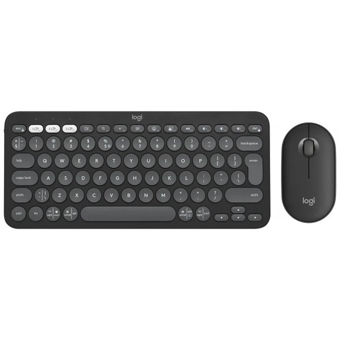 Σετ Πληκτρολόγιο και Ποντίκι Ασύρματο Logitech Pebble 2 Combo Graphite