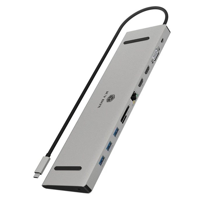 Docking Station IcyBox USB-C -> HDMI/VGA/USB-A/USB-C/3,5mm