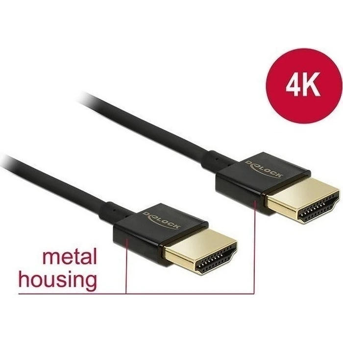 Καλώδιο HDMI Delock HighSpeed Ethernet A->A 4K 3D 0,25m Black