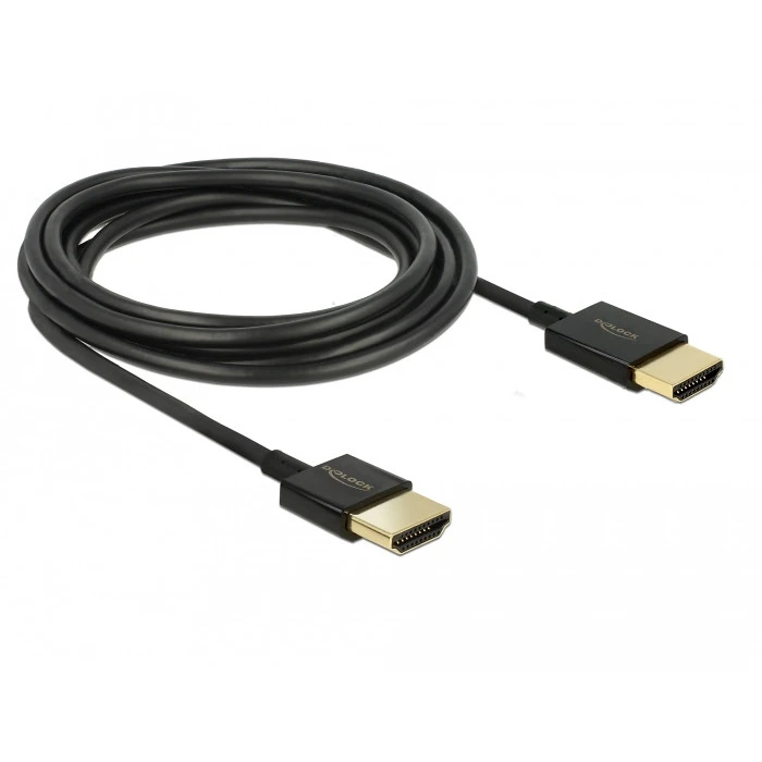 Καλώδιο HDMI Delock HighSpeed Ethernet A->A 4K 3D 0,25m Black