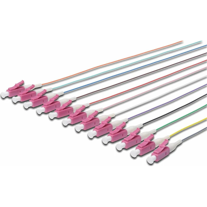 Καλώδιο Οπτικής Ίνας Digitus LWL Pigtails LC simplex OM4 12τμχ 2.00m