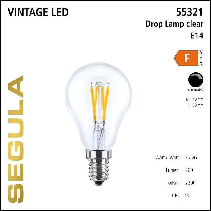 Λάμπα LED Segula klein clear E27 3W 2200K dimmable