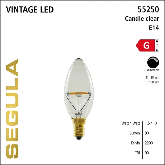 Λάμπα LED Segula Candle Balance clear E14 1,5W 90Lm 2200K dimmable