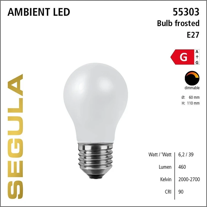 Λάμπα LED Segula Ambient matt E27 6,2W 2000-2700K dimm
