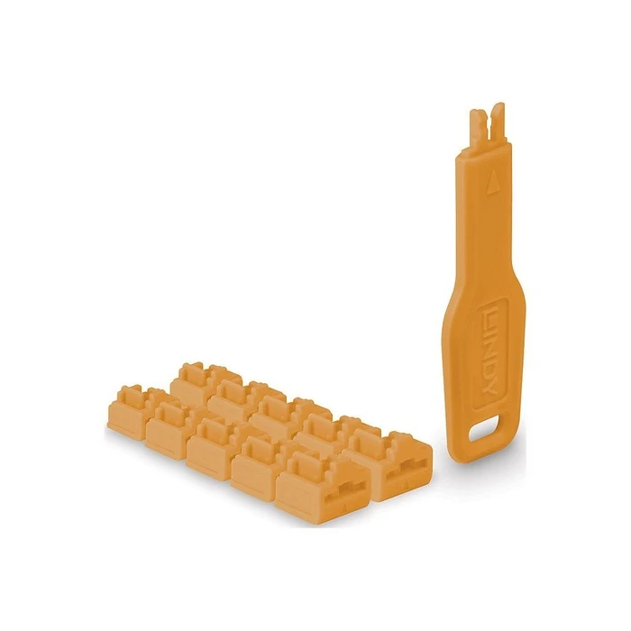 Port Locks Lindy RJ45 Orange, 10 pcs + 1 key