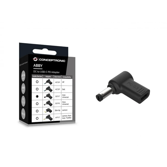 Μετατροπέας Φορτιστή Conceptronic Adapter USB-C -> DC, Acer 5.5x1.7mm 18-20V sw