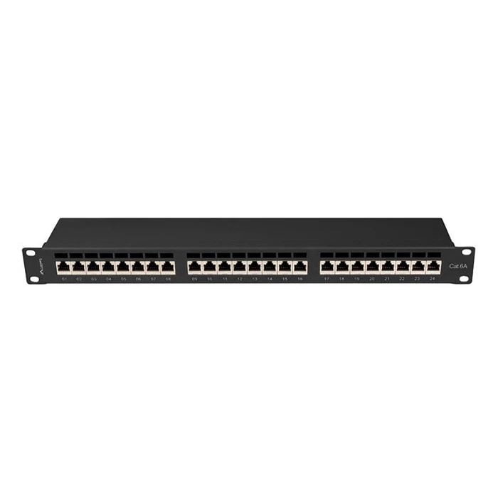 Patch Panel Lanberg 24-Port 1U 19" Cat.6A FTP shielded Black