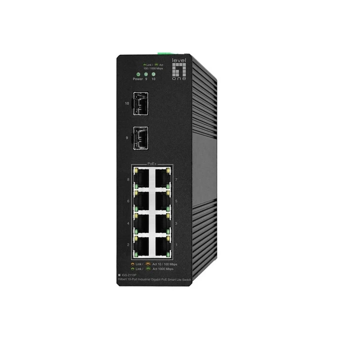 Network Switch LevelOne 10x GE IGS-2110P 2xSFP, 8x PoE Outputs