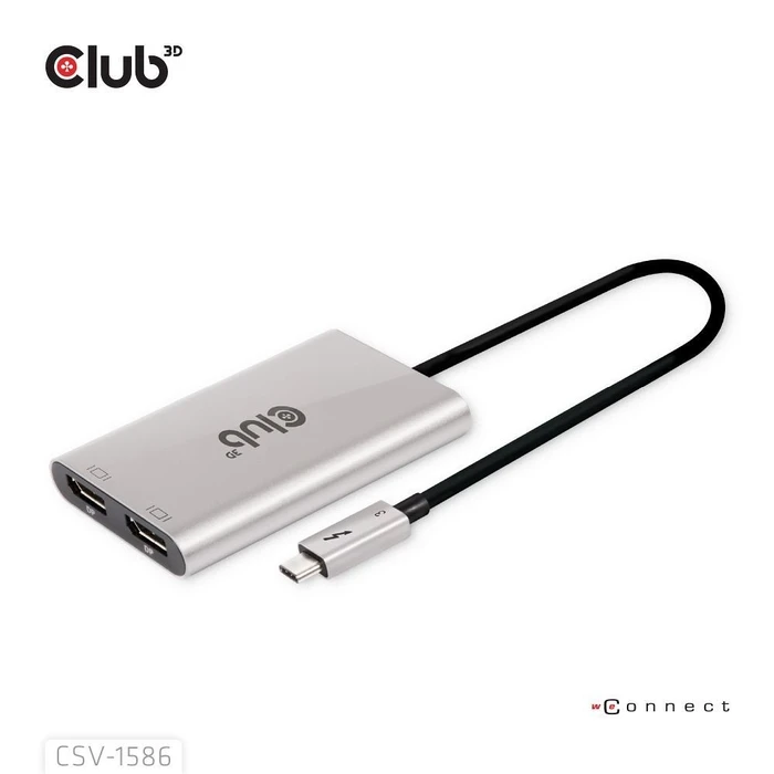 Αντάπτορας USB Club 3D Thunderbolt 3 > 2x DP 1.2 4K@60Hz aktiv St/Bu retail