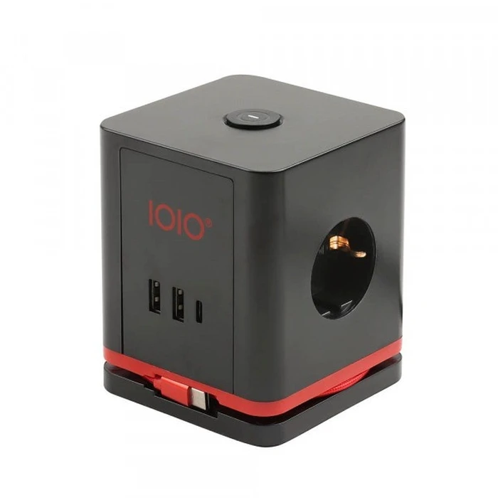 Πολύπριζο με USB Olympia socket cube IOIO SW 1000, Black