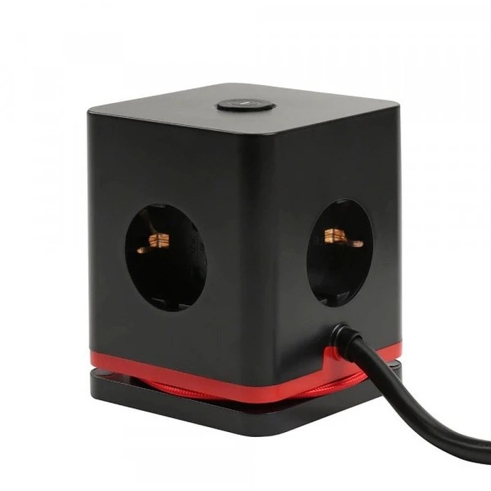 Πολύπριζο με USB Olympia socket cube IOIO SW 1000, Black