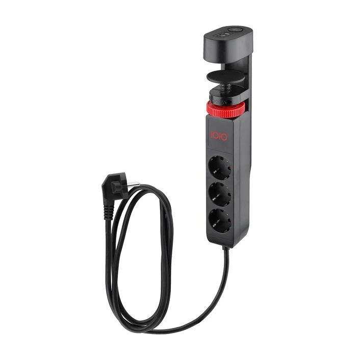 Πολύπριζο με USB Olympia table edge power strip IOIO SL 3000, Black
