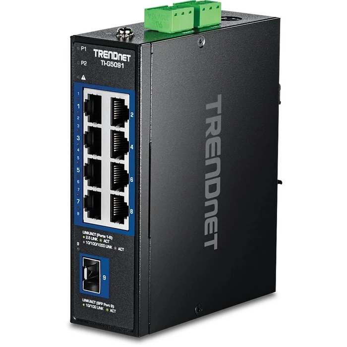 Network Switch Trendnet 9-Port Industrial 2.5G DIN-Rail with 10G SFP