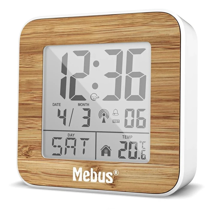 Ρολόι Ξυπνητήρι Mebus 27247 White/wood Funkwecker digital