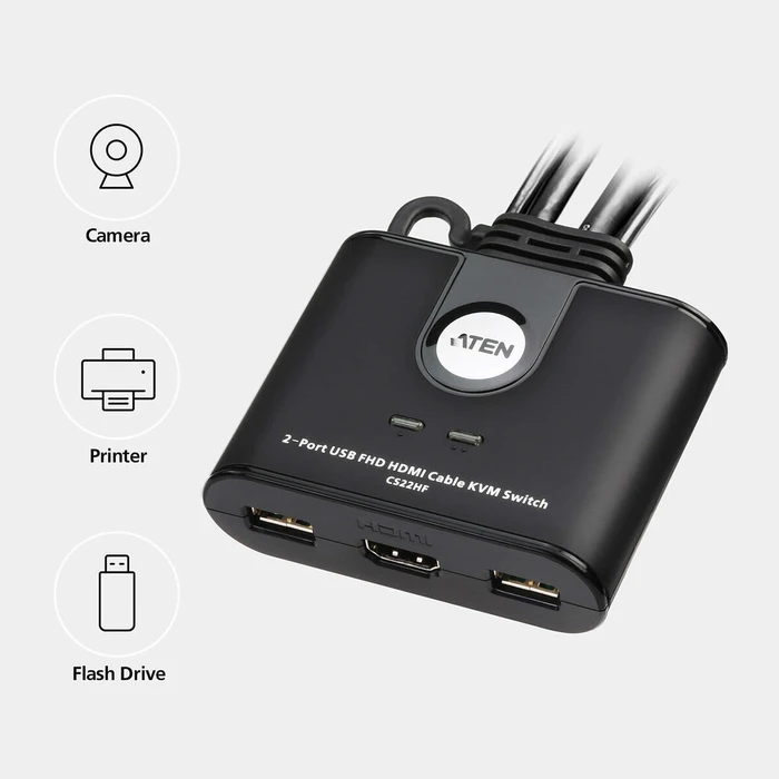 KVM Switch Aten KVM-Switch CS22HF - 2 Ports