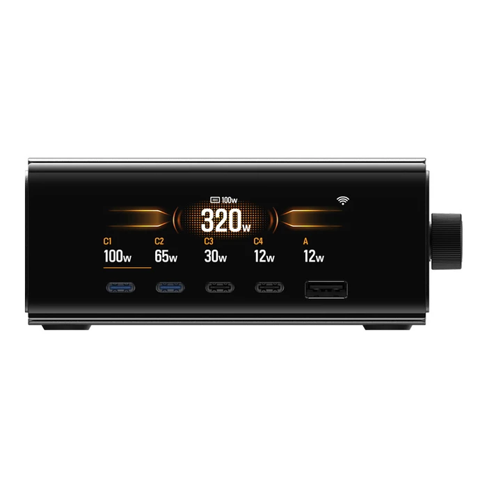 EcoFlow Βάση Φόρτισης GaN με Θύρα USB-A και 4 Θύρες USB-C 320W (RAPID Pro) - Μαύρο