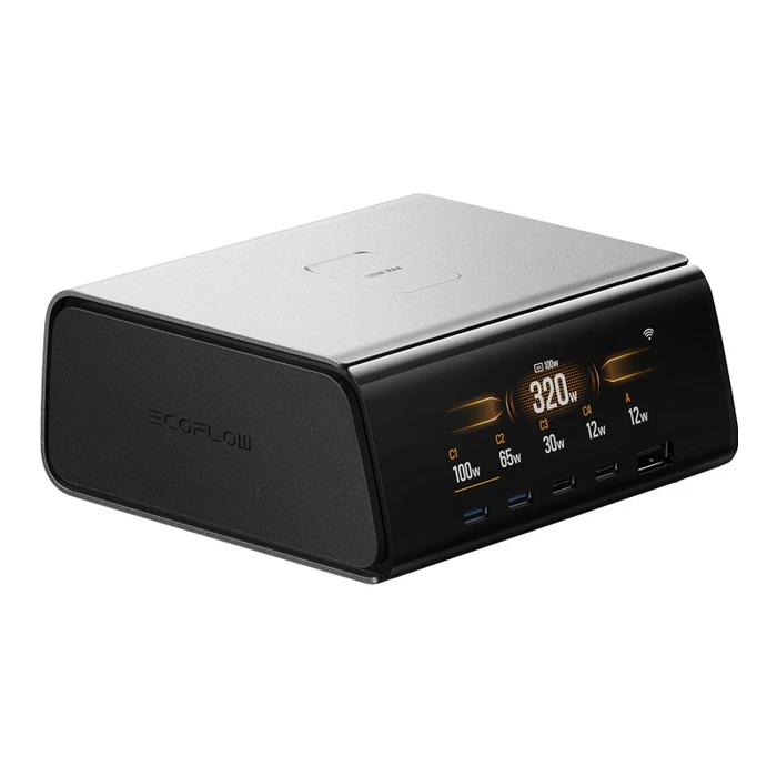 EcoFlow Βάση Φόρτισης GaN με Θύρα USB-A και 4 Θύρες USB-C 320W (RAPID Pro) - Μαύρο