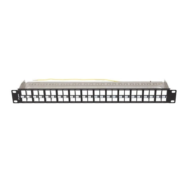 Patch Panel Lanberg 48 θύρες 1U 19" FTP για Keystone Μαύρο