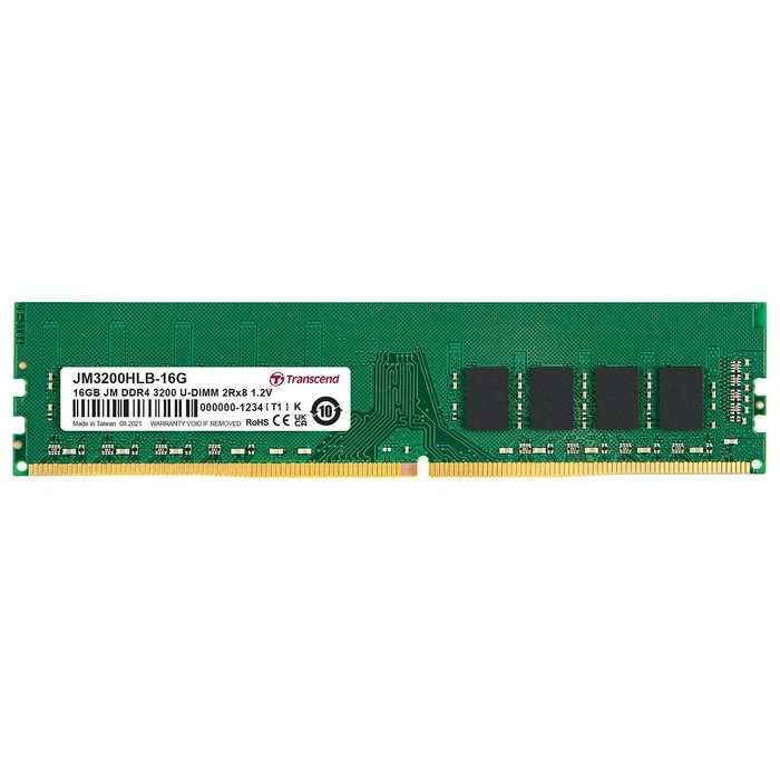 Μνήμη RAM Σταθερού DDR4 12816GBGB Transcend JetRam [1x16GB 3200MHz CL22 U-DIMM]