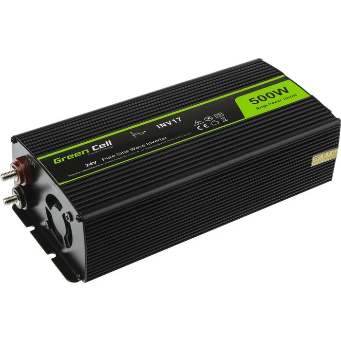 Inverter Αυτοκινήτου Green Cell 24V σε 230V Καθαρού Ημιτόνου 500W