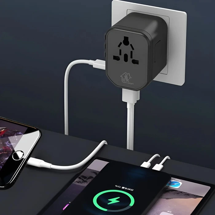 Αντάπτορας Πρίζας Extralink Smart Life EU/UK/USA/AU/CH + USB-C USB-A