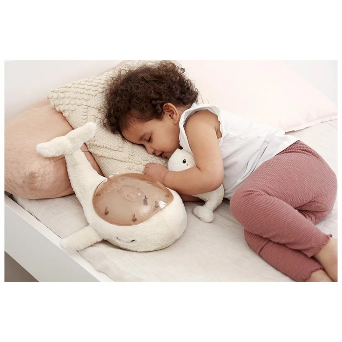 Βρεφικό Λούτρινο Cloud b Tranquil Whale Λευκή Φάλαινα - Σετ Λάμπα & Κουδουνίστρα