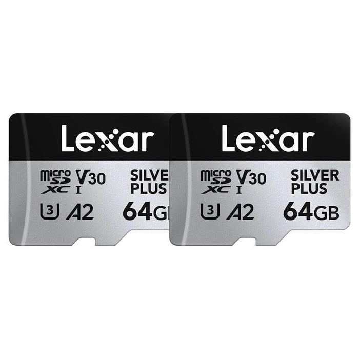 Κάρτα Μνήμης microSDXC 64GB Lexar Professional SILVER Plus UHS-I A2 V30 U3 4K - 2τμχ
