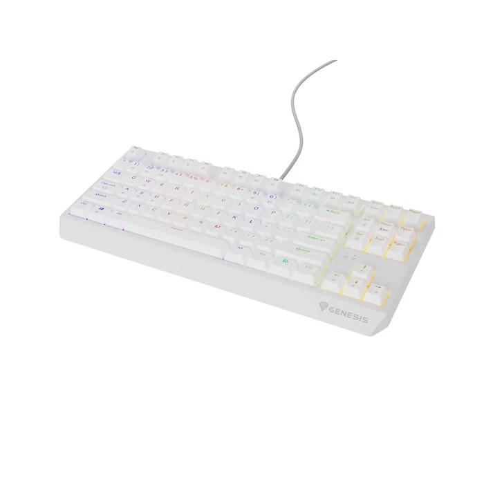 Gaming Πληκτρολόγιο Genesis Thor 230 TKL Λευκό RGB Outemu Brown