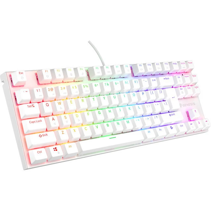 Gaming Πληκτρολόγιο Genesis Thor 303 TKL RGB Λευκό Outemu Peach Silent