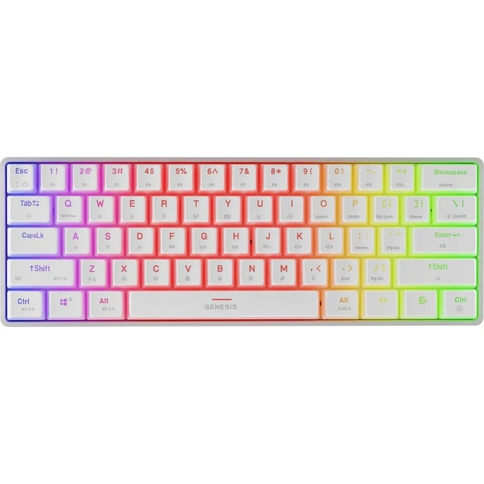 Gaming Πληκτρολόγιο Genesis Thor 660 G2 RGB Λευκό Gateron Red