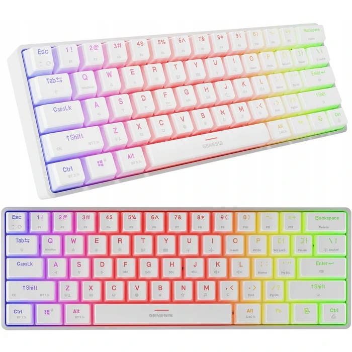 Gaming Πληκτρολόγιο Genesis Thor 660 G2 RGB Λευκό Gateron Red