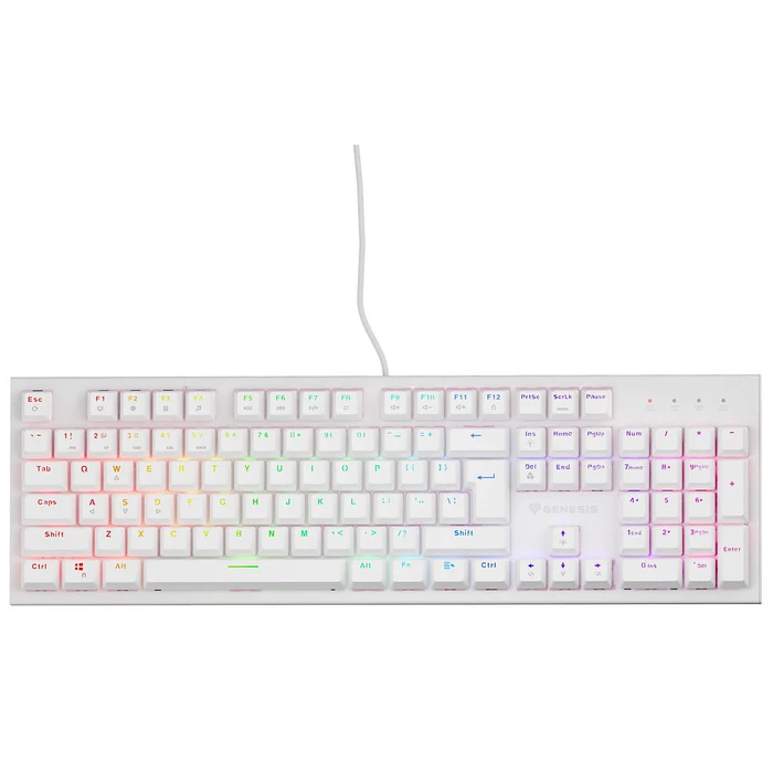 Gaming Πληκτρολόγιο Genesis Thor 303 RGB Λευκό Outemu Peach Silent