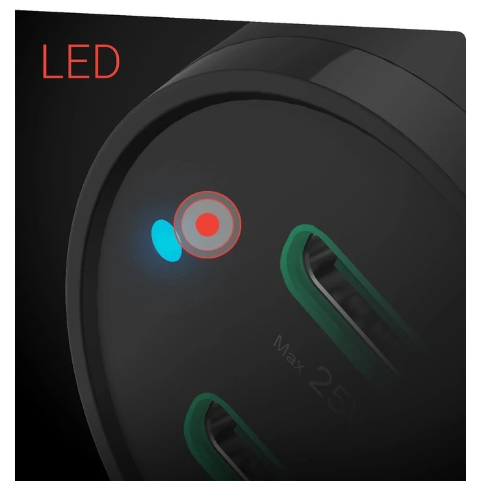 Φορτιστής Αυτοκινήτου Hama PD/QC 45W (2x USB-C) Μαύρος