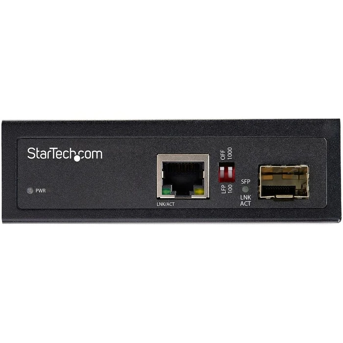 Media Converter StarTech Industrial Fiber to Ethernet 1Gbps SFP to RJ45/ Cat6,12-56V DC (IMC1GSFP)