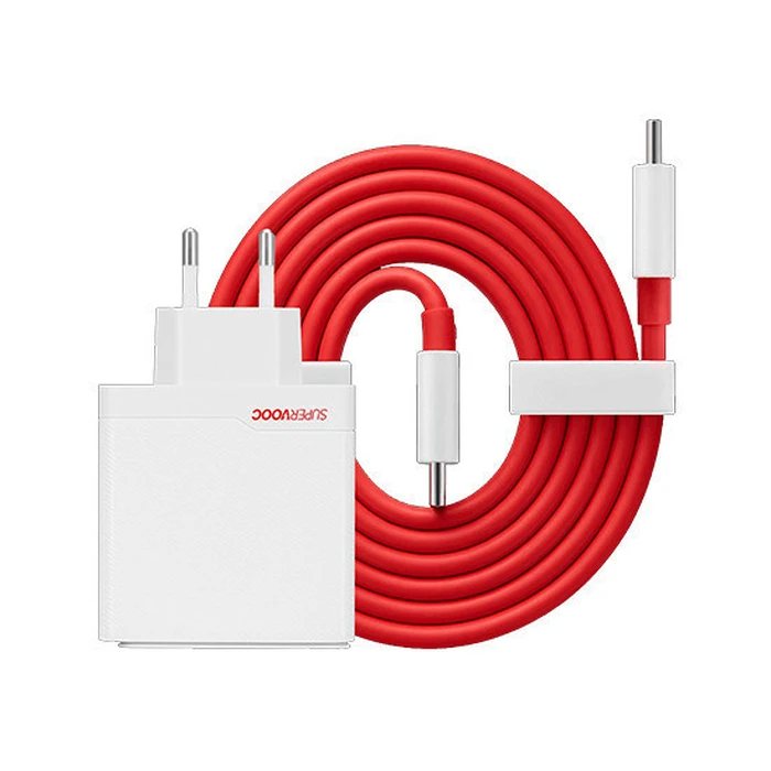 Φορτιστής Πρίζας OnePlus 120W Dual Ports SuperVooc + Cable (Type-C + Type-A) - White