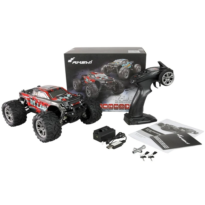 Τηλεκατευθυνόμενο Amewi M-Land Monstertruck 48km/h 4WD 1:16 RTR rot