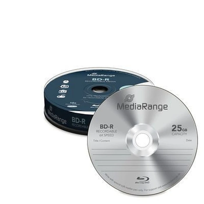 Bluray MediaRange 25GB 10pcs BD-R Spindel 6x