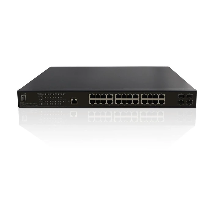 Network Switch LevelOne 28xPort GEP-2861 4xGSFP 19" 390W 24xPoE+