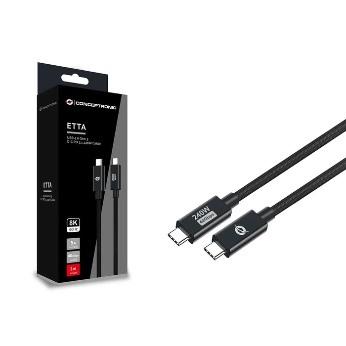 Καλώδιο USB Conceptronic USB-C 4.0 -> C M/M 2.00m 5A 40Gbps sw