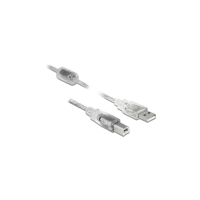 Καλώδιο USB Delock A -> B M/M 1.50m transparent