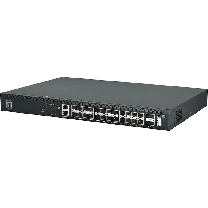 Network Switch LevelOne 26x GE XQS-3126 2x40/100GbE 19" 185W 24xPoE