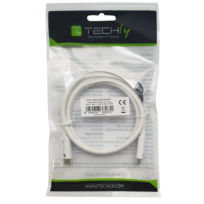 Καλώδιο USB Techly USB 4 40G 240W 1m