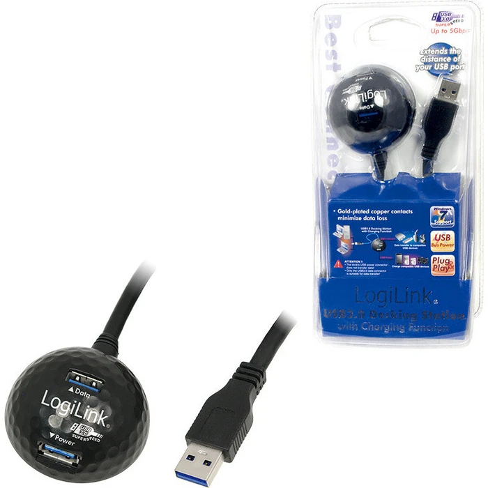 USB Hub Logilink A -> A M/F 1.50m ext. sw with stand