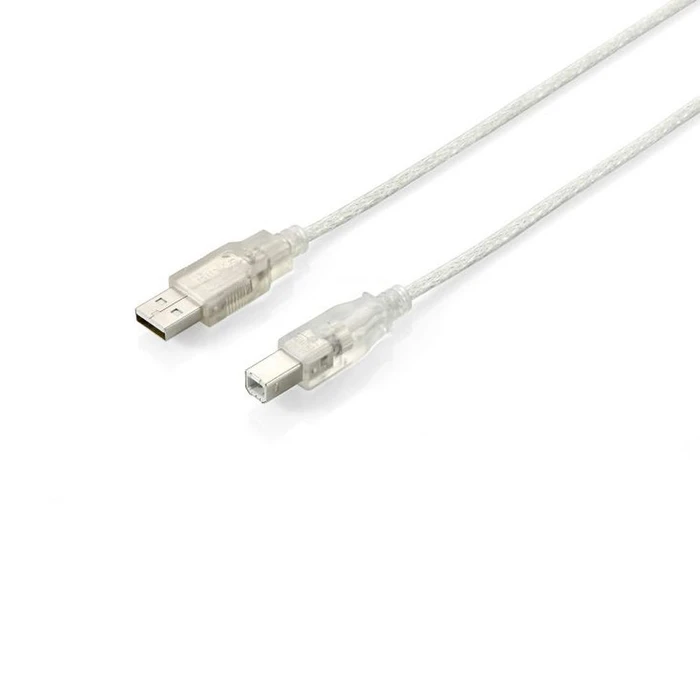 Καλώδιο USB Equip USB2.0 A-B M/M 1.00m transparent polybag