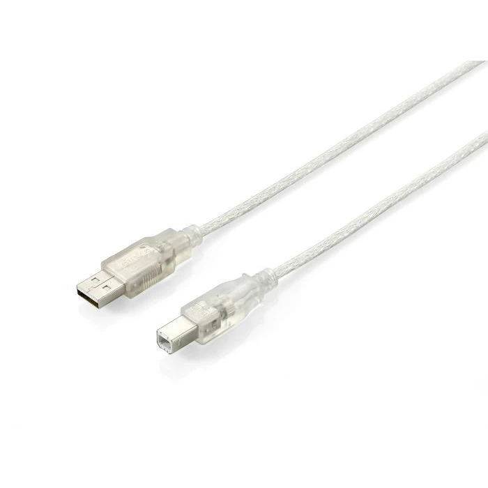 Καλώδιο USB Equip USB2.0 A-B M/M 1.00m transparent polybag