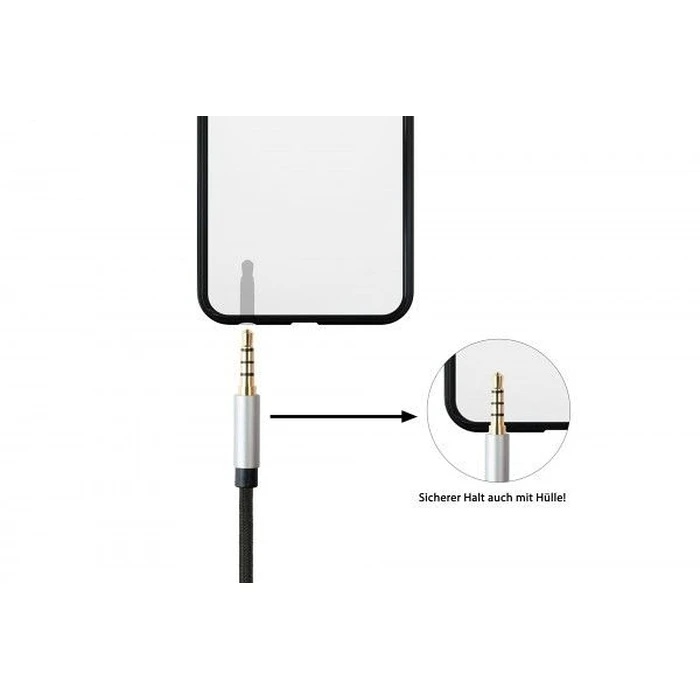 Καλώδιο 3,5mm Python 4-pin jack single-ended black 0.5m