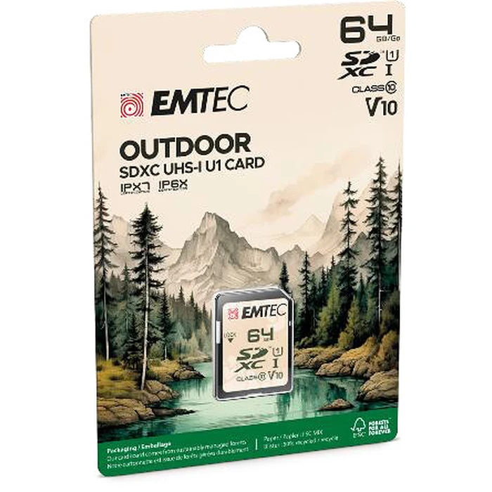Κάρτα Μνήμης SD 64GB Emtec UHS-I U1 V10 Outdoor