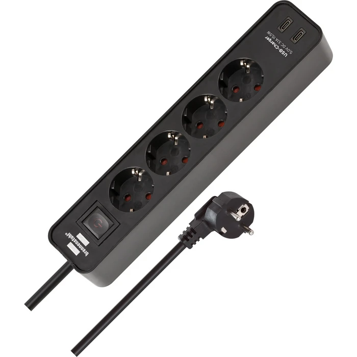 Πολύπριζο με USB Brennenstuhl Ecolor 4fach USB C 15.5W sw/sw