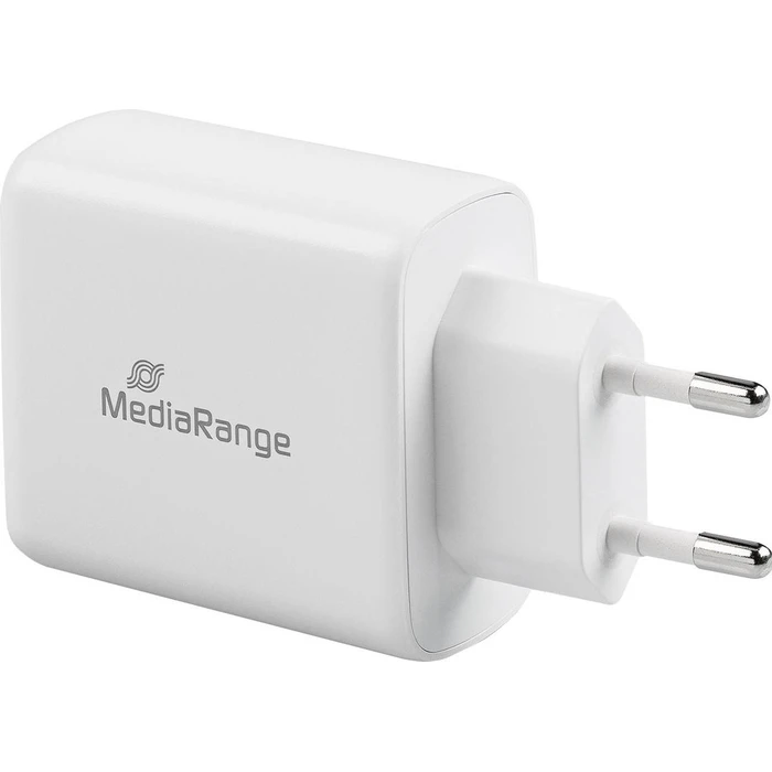 Φορτιστής Πρίζας MediaRange 43W 2-Port 1x USB-A/1x USB-C GaN, White